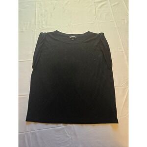 Express Black Short Cuff Sleeve T-Shirt Top Womens Size Small S‎